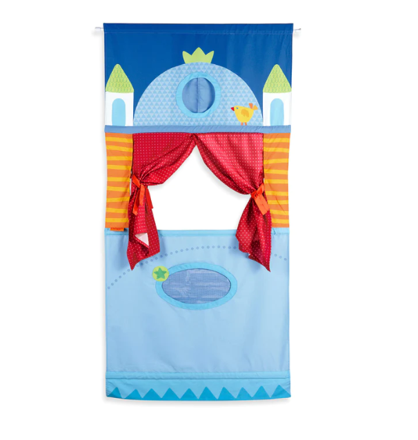 Haba Doorway Theatre With Hand Puppet Mouse + Dog