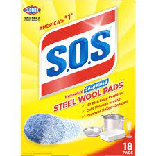 S.O.S Steel Wool Soap Scrubbing Pads 18ct