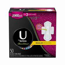 U by Kotex Balance Ultra Thin Regular Pads with Wings Unscented 50 ct