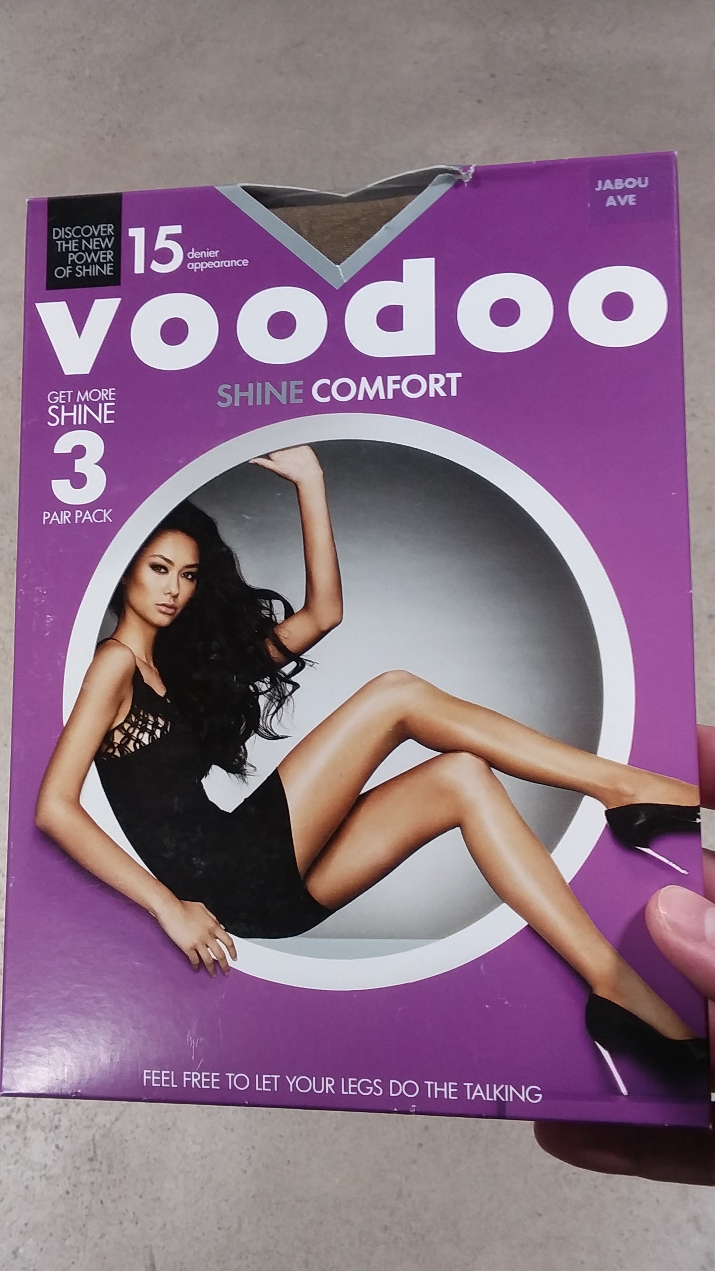 Voodoo Stockings Shine Comfort 3 Pk Jabou Average