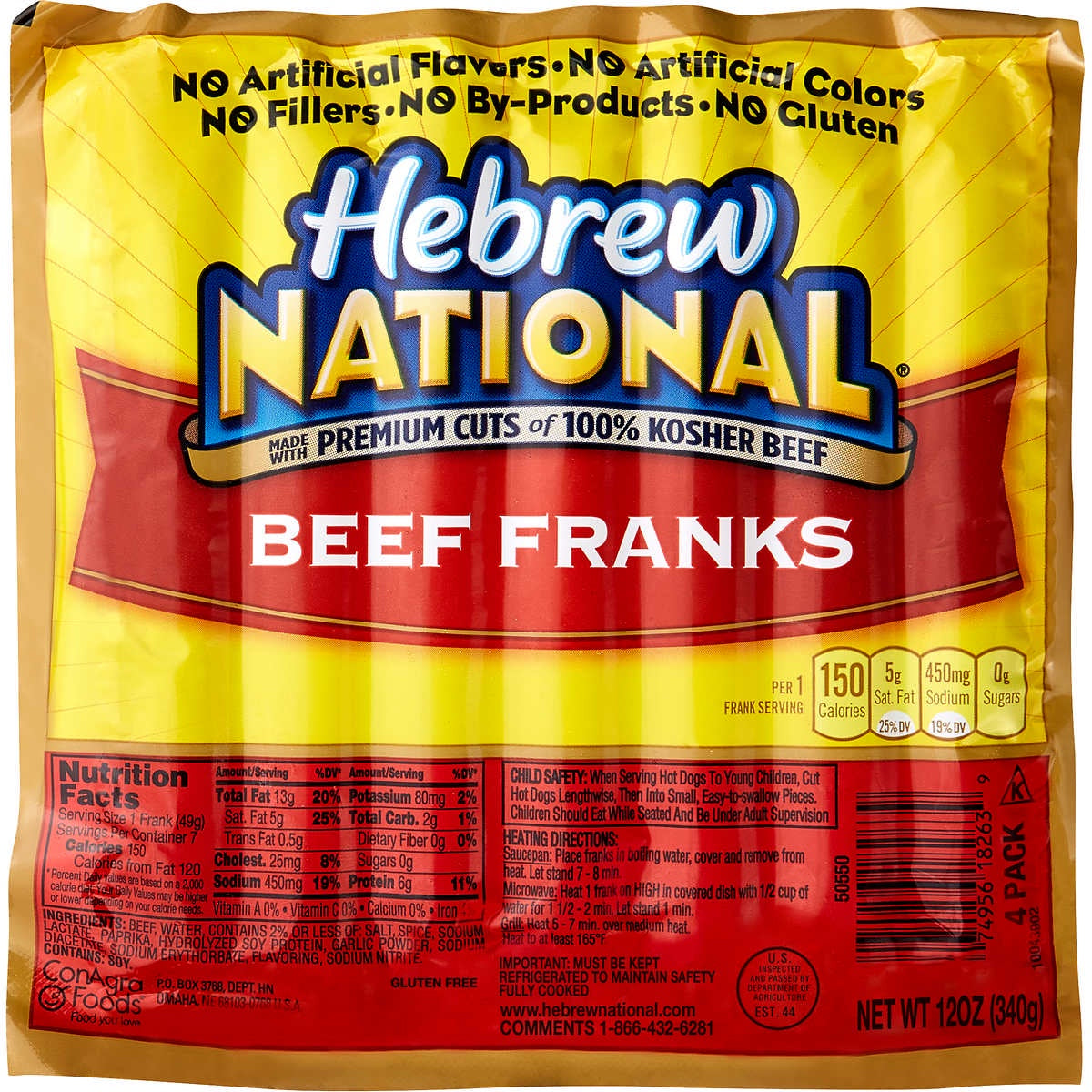 Hebrew National Beef Franks 12oz