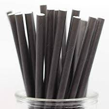 Black Bendable Plastic Straws 50pcs