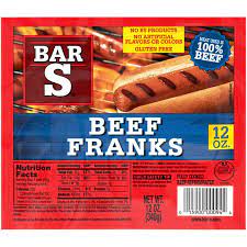 Bar S Beef Franks 8ct. 12oz.