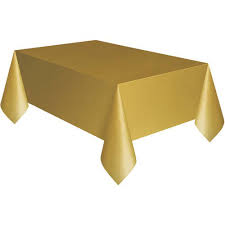 Way To Celebrate Plastic Table Cover  Gold 54 inch x 108 inch 1ct