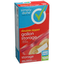 Simply Done Gallon Storage Zipper Bags 120ct