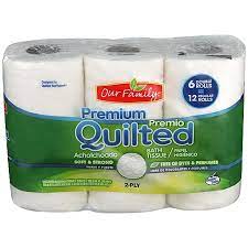 Our Family Premium Quilted 2-Ply Bath Tissue 6Rolls 109.3sq ft