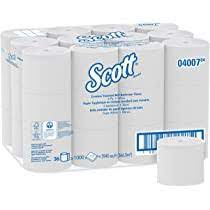 Scott Coreless 2-Ply Standard Roll Toilet Paper 1000sheet x 36ct