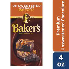 Bakers Unsweetened Chocolate 100% Cacao 4oz