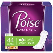 Poise Daily Liners, Very Light Absorbency, Long 44ct