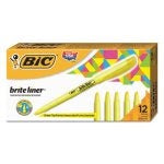 BIC Brite Liner Highlighter Yellow Chisel Tip 12pk