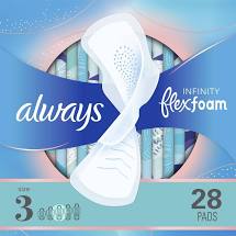 Always Infinity FlexFoam Extra Heavy Flow Size 3 Pads 28ct