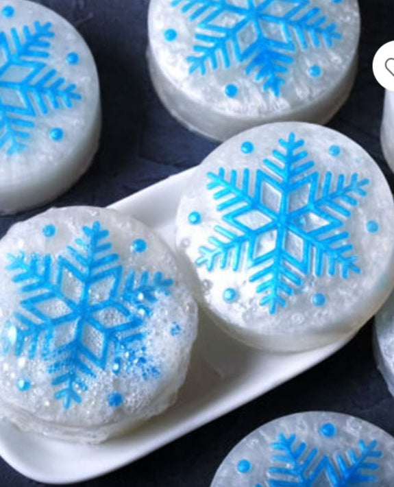 Handmade Soap Bar Snowflake Candy Cane