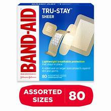 Band Aid Tru Stay Sheer Assorted Sizes 80 ct