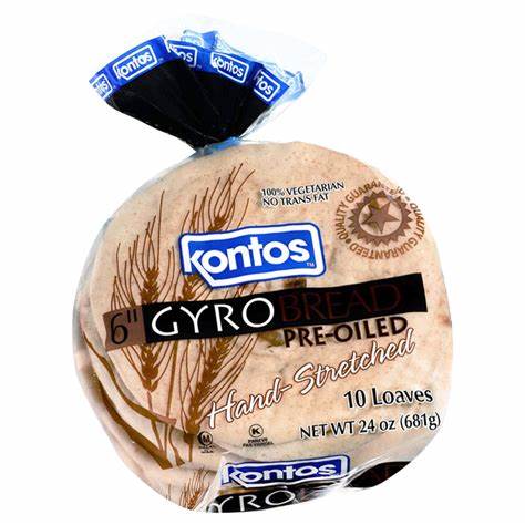 Kontos Gyro Bread 6 Inch 10ct