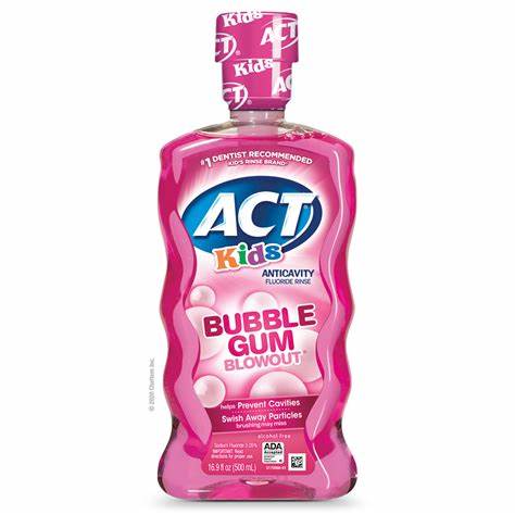 ACT Kids' Mouthwash Bubblegum Blowout Fluoride Rinse 16.9 oz.