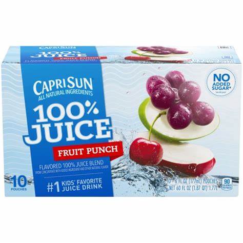 Capri Sun 100% Juice Fruit Punch Pouches 10ct