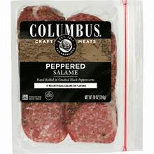 Columbus Peppered Salame Sliced 10 oz