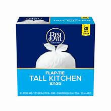 Best Yet Tall Kitchen Garbage Bags 13 Gallon 80ct