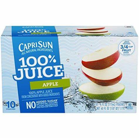 Capri Sun 100% Juice Apple Pouches 10ct