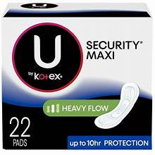 U by Kotex Maxi Heavy Flow Pads  22 ct
