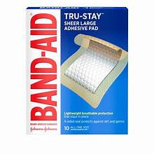 Band Aid Tru Stay Sheer Large Adhesive Pads 10 ct