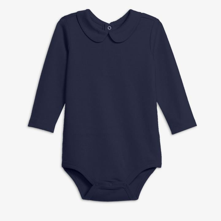 Primary Navy Bodysuit with Peter Pan Collar