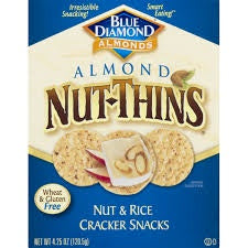 Blue Diamond Nut Thins Almond Nut + Rice Crackers 4.25oz