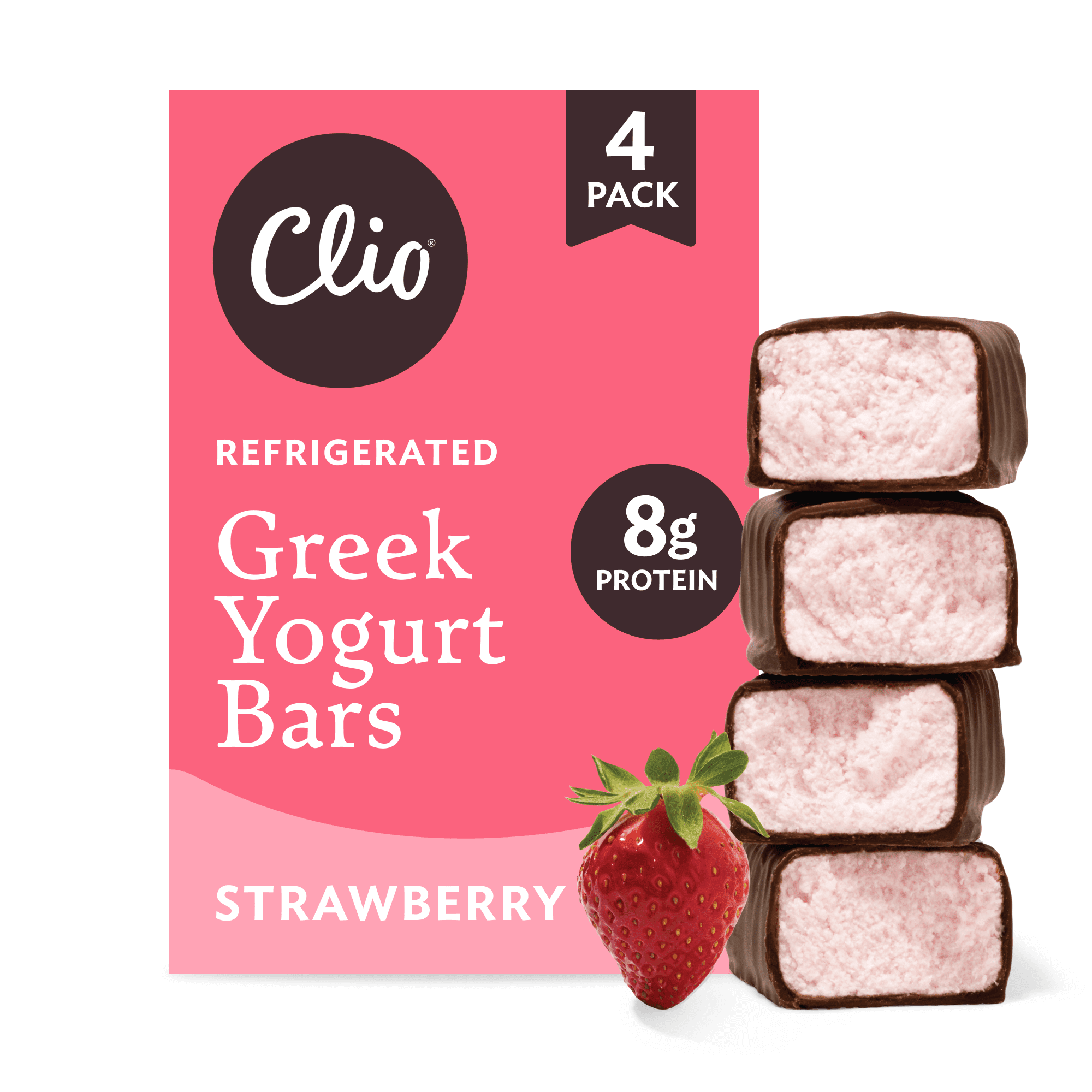 Clio Greek Yogurt Bars Strawberry 4pk