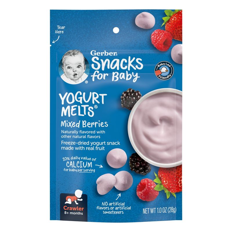 Gerber Yogurt Melts Baby Snacks Mixed Berries 1 oz