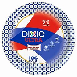 Dixie Ultra Plates 10in x 186ct