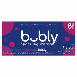 Bubly Sparkling Water Blueberry Pomegranate 12oz 8pk