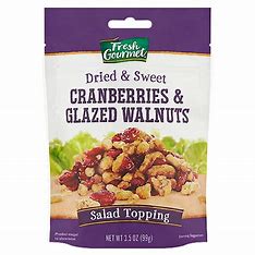 Fresh Gourmet Cranberries & Glazed Walnuts 3.5oz