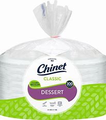 Chinet Classic White Paper Plates 6.75" Dessert Size 300ct