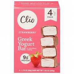 Clio Greek Yogurt Bars Strawberry 4pk