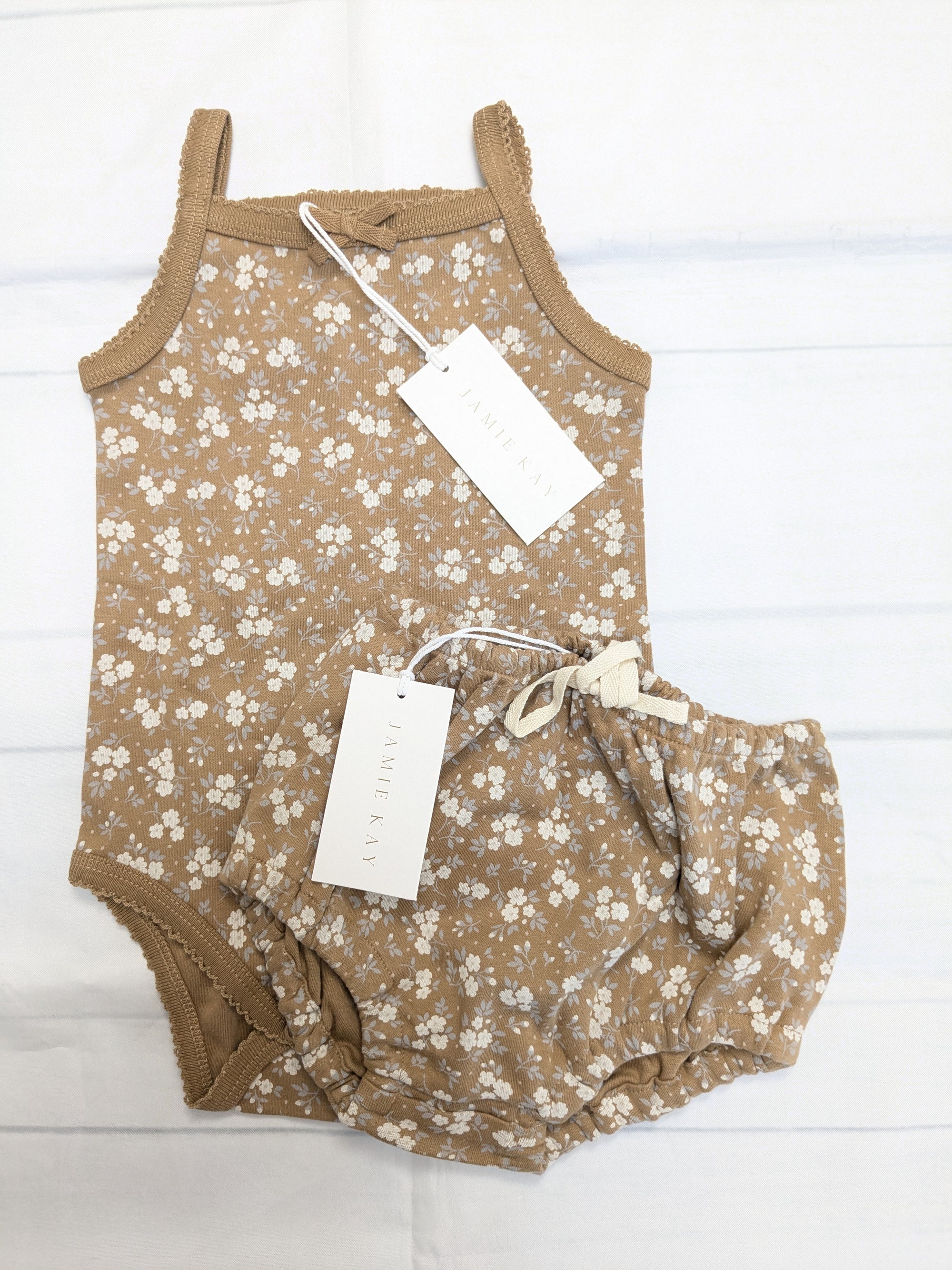 JK Rosalie Field Caramel Bodysuit & Bloomer Set