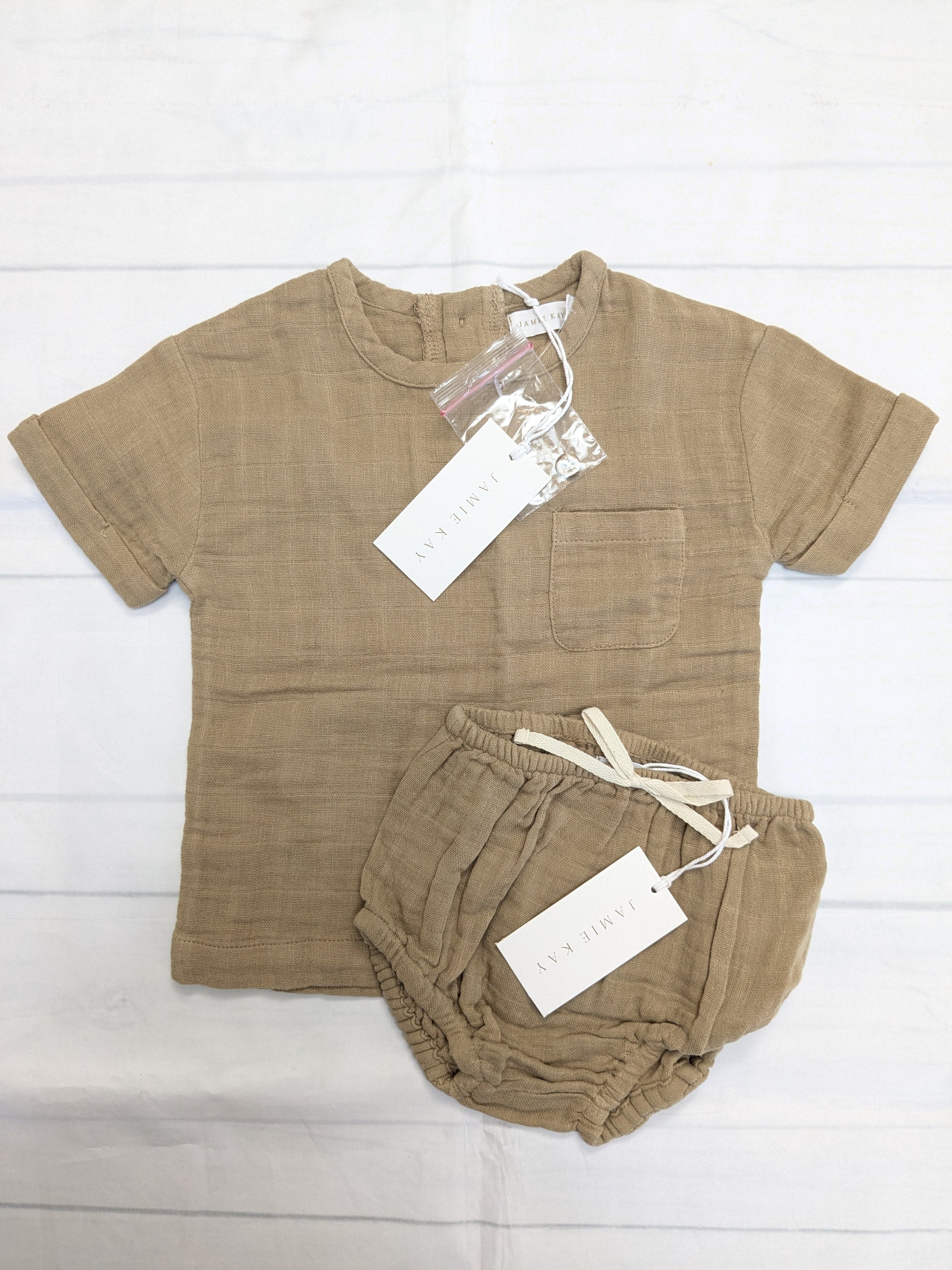 JK Muslin Top & Bloomer Set - Balm