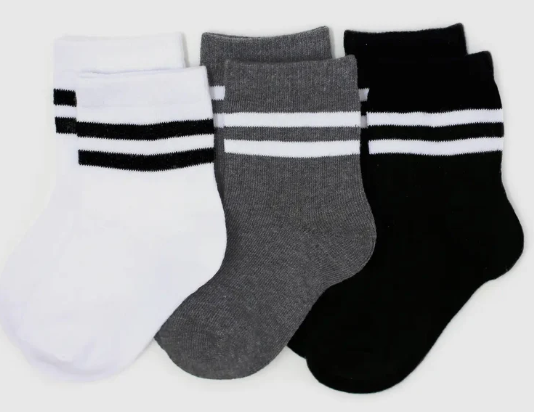 Little Stocking Monochrome Ankle Socks - 3 pack