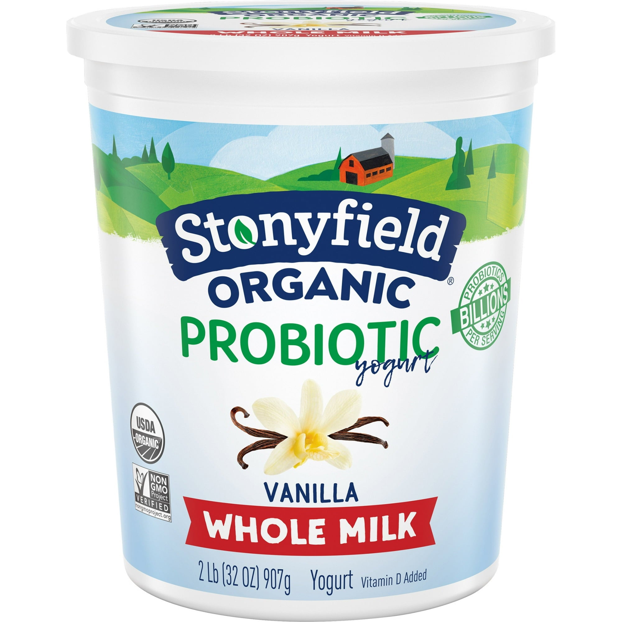 Stonyfield Organic Probiotic Whole Milk Vanilla Yogurt 32oz