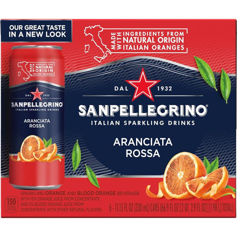 Sanpellegrino Blood Orange Cans 330ml 6pk + Bottle Deposit $.30