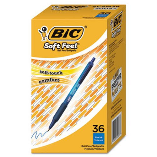 BIC Soft Feel Ballpoint Click Pens Medium Blue 36pk