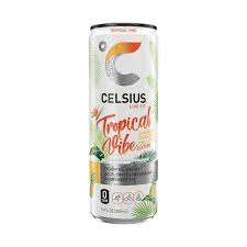 Celsius Energy Drink Tropical VIBE 12 fl oz 12pk + Bottle Deposit $0.60