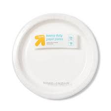 Up + Up Heavy-Duty White Paper Plates 10inch 54ct