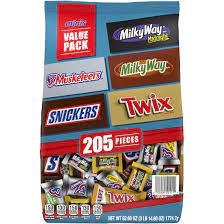 Snickers, Twix and More Chocolate Candy Bars Bulk Miniature Candy  205ct