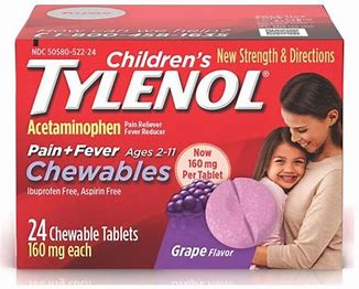 Children's Tylenol Chewables Grape 160mg 24 ct