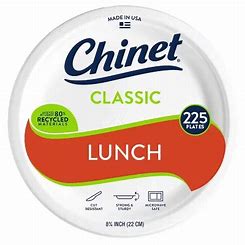 Chinet Classic Lunch Paper Plates 8 Inch 225ct