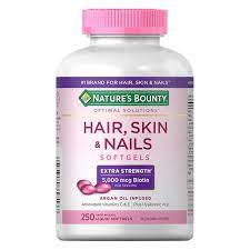 Nature's Bounty Hair, Skin + Nails 5000mcg Biotin 250 Liquid Softgels