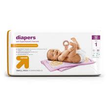 Up + Up Diapers Small Pack Size 1, 44 ct