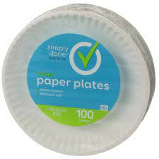 Simply Done Coated White Paper Plates 6Inch 100ct