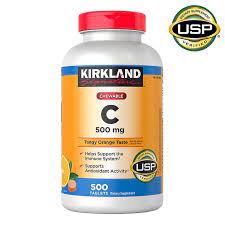 Kirkland Vitamin C Chewable 500mg Tangy Orange500 Tablets