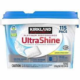 Kirkland Platinum Performance Ultra Shine Dishwasher Tablets 115ct